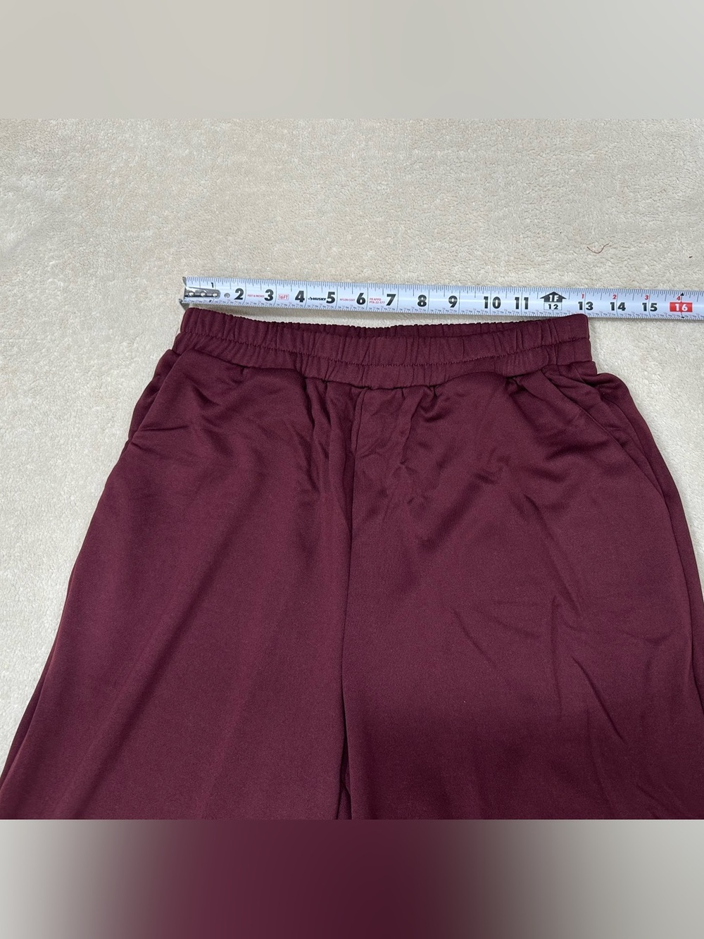 Women's Loungewear Wide-Leg Sweatpant and Long Sleeve Top Burgundy Size S. - Picture 5 of 9